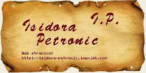 Isidora Petronić vizit kartica